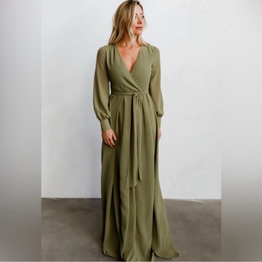 Elegant Olive Green Maxi Dress